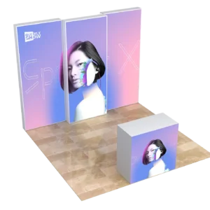 3*3m Advertising Aluminum Plastic Folding LED Light Box Pop up Display Backlit SEG Lightbox for Trade Show Exhibition Booth