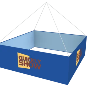 Square Trade Show Hanging Banner – Custom Printed Stretch Fabric Overhead Sign