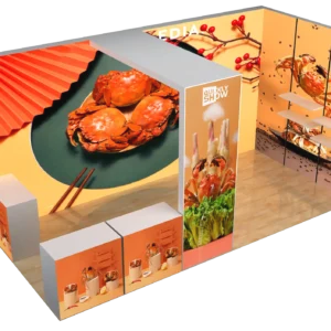 10x20ft Custom LED Wall Display – Portable Modular SEG Fabric Light Box Booth for Trade Shows & Exhibitions