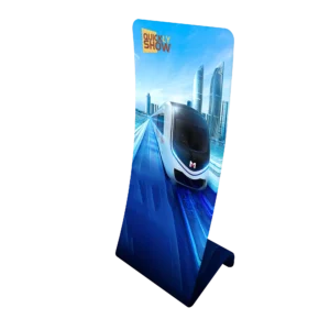 Vertical Curved Tension Fabric Banner – Portable Trade Show Display