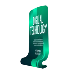 Vertical Curved Tension Fabric Stand – Portable Trade Show Display