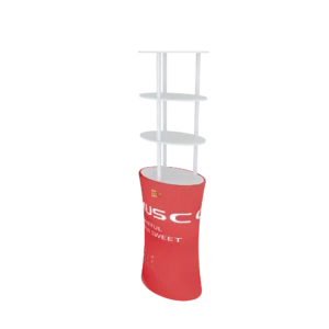 Portable Folding Tension Fabric Oval Display Tower – Trade Show Booth Stand