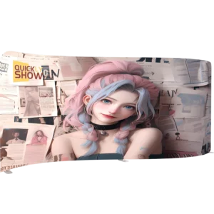 S-Shaped Pillowcase Tension Fabric Backdrop – Trade Show Booth Display