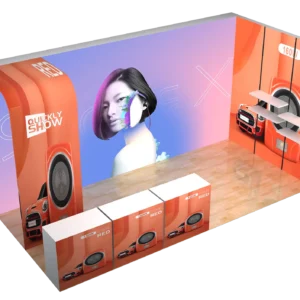 10x20ft / 3x6m Modular Frameless LED Light Box Booth – Quick Installation Custom Exhibition Display