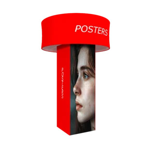 Blimp Tube Square Tower Kit with Hanging Circle Banner – Portable Tension Fabric Display for Trade Shows & Exhibitions