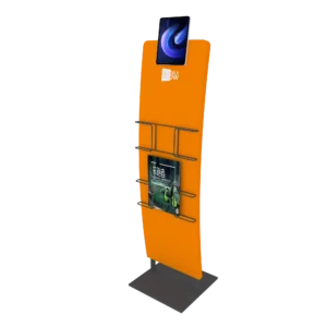 Curved Tension Fabric iPad & Literature Stand – Portable Trade Show Display